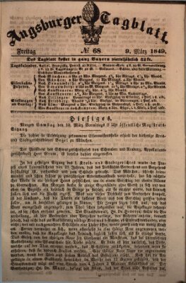 Augsburger Tagblatt Freitag 9. März 1849