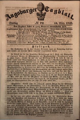 Augsburger Tagblatt Dienstag 13. März 1849