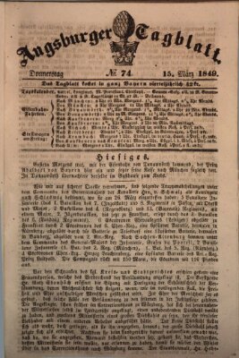 Augsburger Tagblatt Donnerstag 15. März 1849