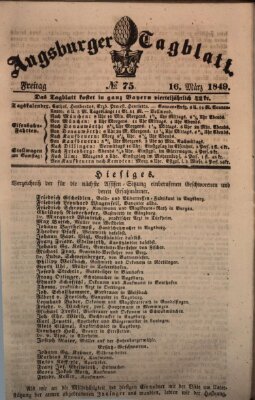 Augsburger Tagblatt Freitag 16. März 1849