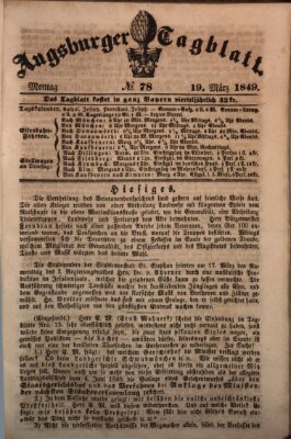 Augsburger Tagblatt Montag 19. März 1849