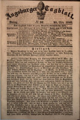 Augsburger Tagblatt Freitag 23. März 1849