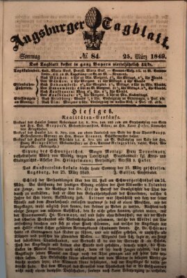 Augsburger Tagblatt Sonntag 25. März 1849