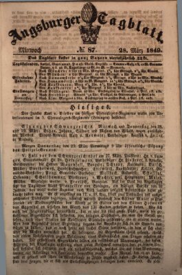 Augsburger Tagblatt Mittwoch 28. März 1849