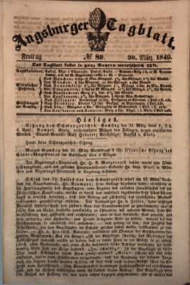 Augsburger Tagblatt Freitag 30. März 1849