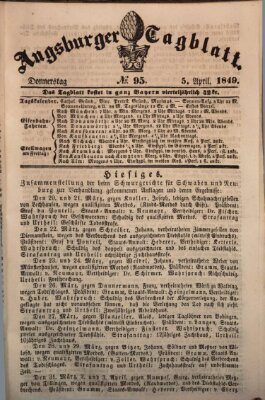 Augsburger Tagblatt Donnerstag 5. April 1849