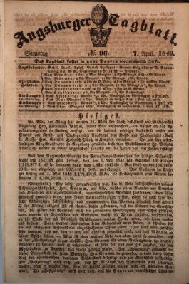 Augsburger Tagblatt Samstag 7. April 1849