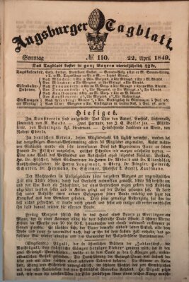 Augsburger Tagblatt Sonntag 22. April 1849