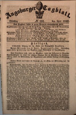 Augsburger Tagblatt Dienstag 24. April 1849