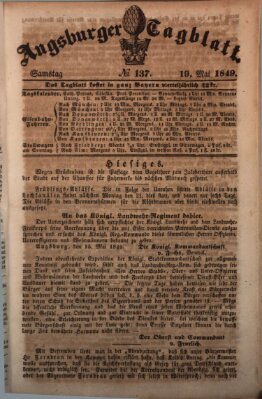 Augsburger Tagblatt Samstag 19. Mai 1849