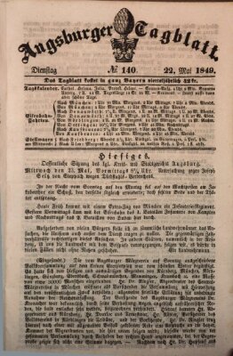 Augsburger Tagblatt Dienstag 22. Mai 1849