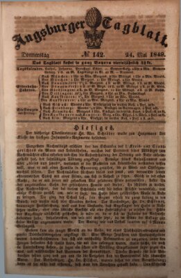 Augsburger Tagblatt Donnerstag 24. Mai 1849