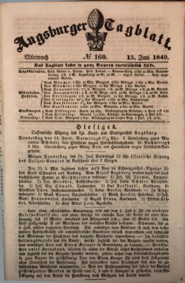 Augsburger Tagblatt Mittwoch 13. Juni 1849