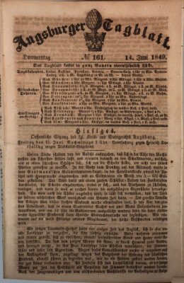 Augsburger Tagblatt Donnerstag 14. Juni 1849