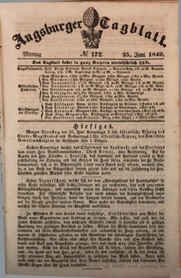 Augsburger Tagblatt Montag 25. Juni 1849