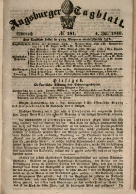 Augsburger Tagblatt Mittwoch 4. Juli 1849