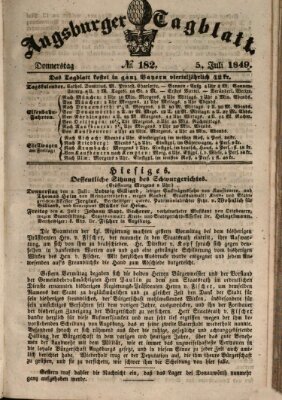 Augsburger Tagblatt Donnerstag 5. Juli 1849