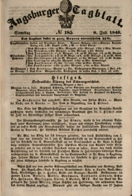 Augsburger Tagblatt Sonntag 8. Juli 1849