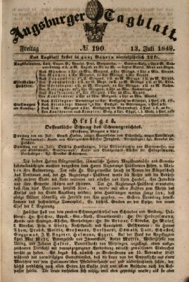 Augsburger Tagblatt Freitag 13. Juli 1849