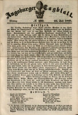 Augsburger Tagblatt Montag 23. Juli 1849