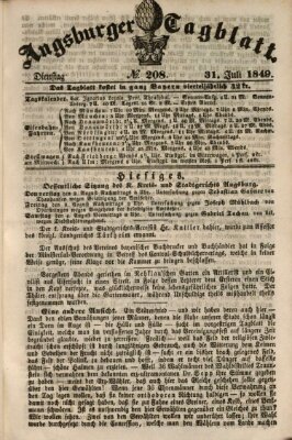 Augsburger Tagblatt Dienstag 31. Juli 1849