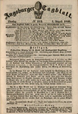 Augsburger Tagblatt Dienstag 7. August 1849