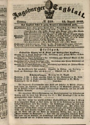 Augsburger Tagblatt Sonntag 12. August 1849