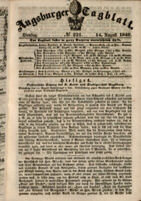 Augsburger Tagblatt Dienstag 14. August 1849