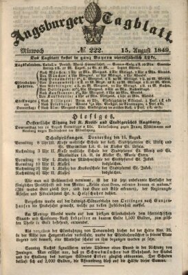 Augsburger Tagblatt Mittwoch 15. August 1849