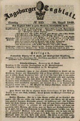 Augsburger Tagblatt Samstag 18. August 1849