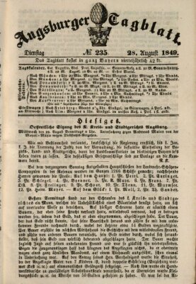 Augsburger Tagblatt Dienstag 28. August 1849