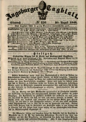 Augsburger Tagblatt Mittwoch 29. August 1849