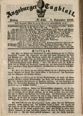 Augsburger Tagblatt Freitag 7. September 1849