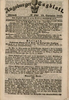 Augsburger Tagblatt Mittwoch 12. September 1849