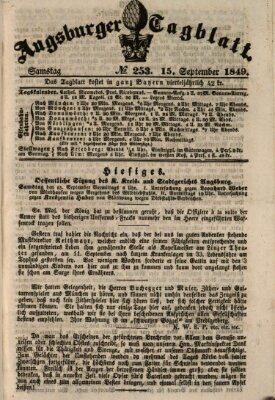 Augsburger Tagblatt Samstag 15. September 1849