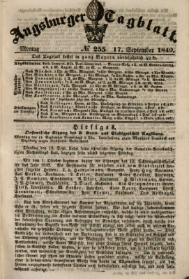 Augsburger Tagblatt Montag 17. September 1849
