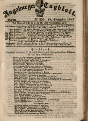 Augsburger Tagblatt Dienstag 18. September 1849