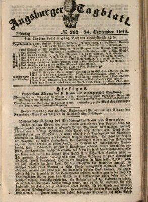 Augsburger Tagblatt Montag 24. September 1849