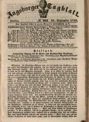 Augsburger Tagblatt Dienstag 25. September 1849