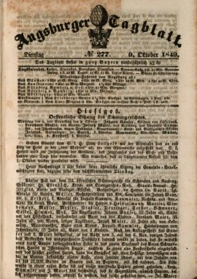 Augsburger Tagblatt Dienstag 9. Oktober 1849