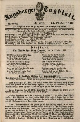 Augsburger Tagblatt Samstag 13. Oktober 1849