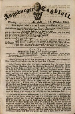 Augsburger Tagblatt Montag 15. Oktober 1849