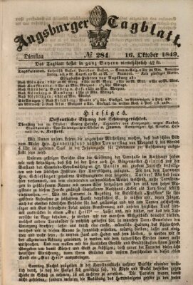 Augsburger Tagblatt Dienstag 16. Oktober 1849