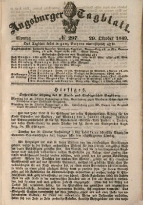 Augsburger Tagblatt Montag 29. Oktober 1849