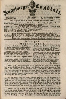 Augsburger Tagblatt Donnerstag 1. November 1849