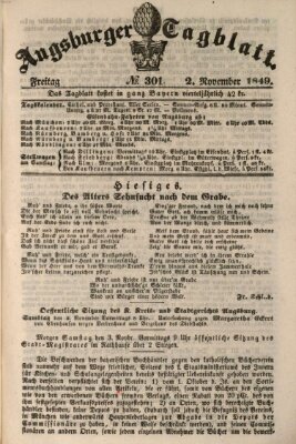 Augsburger Tagblatt Freitag 2. November 1849