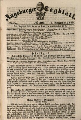 Augsburger Tagblatt Dienstag 6. November 1849