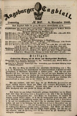 Augsburger Tagblatt Donnerstag 8. November 1849