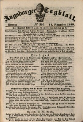 Augsburger Tagblatt Sonntag 11. November 1849