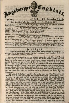 Augsburger Tagblatt Montag 12. November 1849